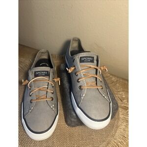 SPERRY Top Sider Pier View WOMEN'S Gray Canvas Size 7.5